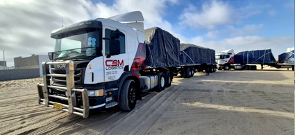 truck transporting copper in Namibia