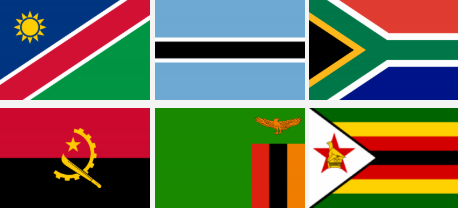 International country flags where transport services are offered